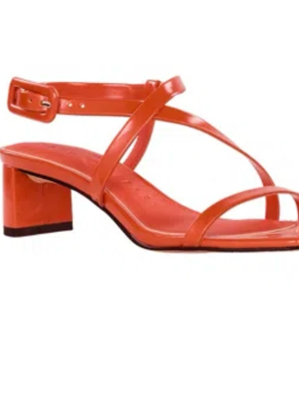 Women’s Orange Strappy Low Block Heel Sandal Katy Perry